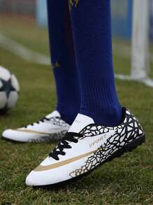 1 par de zapatos de fútbol de pinchos largos de PU duraderos para niños y adolescentes, tacos de fútbol profesionales antideslizantes adecuados para deportes de verano