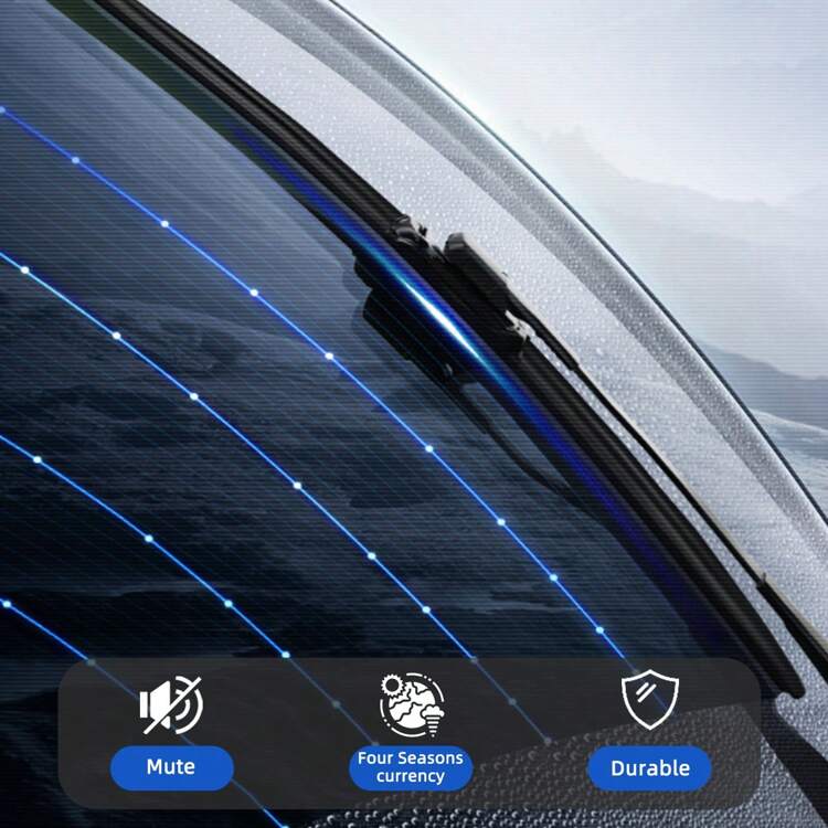 Universal Double Rubber Strip Wiper Blade J U-Shaped Hook 14 "16" 17 "18" 19 "20" 21 "22" 24 "26" Windshield Rubber Automotive Parts - Black - View 5