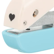 1pc Heart Shaped Paper Punch Craft Hole Puncher, Single Hole Punch For DIY Tags - Blue and White - View 5