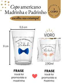 1 American Cup 190ml Personalized Glass Godfather Godmother Invitation Wedding Christening Creative Gift Grooms Water Resistant Juice Beer - 藍色 - 查看 4