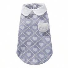 Cute Checked Heart Pattern Round Neck Pet Dress/Clothing For Cats And Dogs, Cool For Summer - Purple - View 2