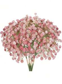 3pcs/Set Artificial Baby's Breath Flower Bouquet With Stems, Real Touch Fake Flowers For Home Office Decoration, Wedding Party Bridal Shower Decor, Valentine Day, Gift Gifts Birthday Graduation - Pink - View 16