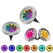 8 luces solares LED para jardín, paquete de 1/4: cambiadores de color, sensor de encendido automático, kit de iluminación impermeable para senderos, regalo de Halloween, Navidad y Acción de Gracias