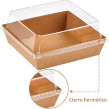 Caja Para Postres, Galletas, Dulces, 50 Unidades - Marrón - Ver 8