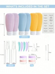 20 Pcs Travel Bottles Set For Toiletries And Makeup Bags TSA Approved, Leak Proof Travel Size Containers Kit Portable Refillable Travel Accessories For Shampoo,Conditioner,Shower Gel ,Lotion Liquids (Multi-Color) - Multicolor - View 4