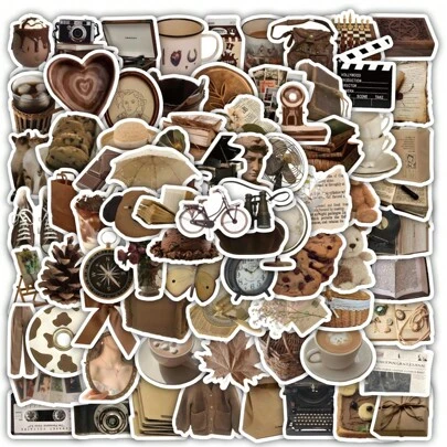 100PCS Retro Small Items Stickers Aesthetic Vinyl Stickers Decals Scrapbook,Journaling,Laptop,Bumper,Skateboard,Water Bottles,Computer,Phone Back To School