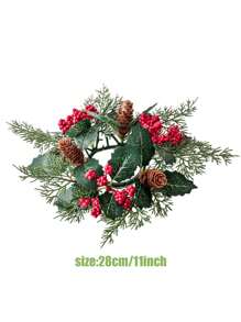 1 szt. Nowy wystrój choinki świecznik wieniec na środek stołu w domu, wystrój domu, dekoracje świąteczne, zaopatrzenie firm - Wielokolorowe - Zobacz 2