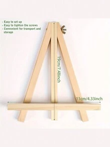 5 件木制迷你支架，适用于小黑板、手机、迷你画架，适合桌面装饰和派对