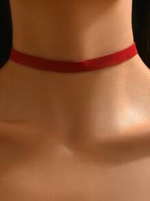 1 Stück modischer, minimalistischer, eleganter, sexy und vielseitiger einlagiger roter Choker-Halskette, geeignet für Frauen, für Feiertage und den täglichen Gebrauch