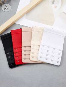 5 chiếc móc nối áo ngực đàn hồi bằng thép không gỉ 3 hàng 4 móc, móc áo lót & móc nối mắt - Nhiều màu - Xem 2
