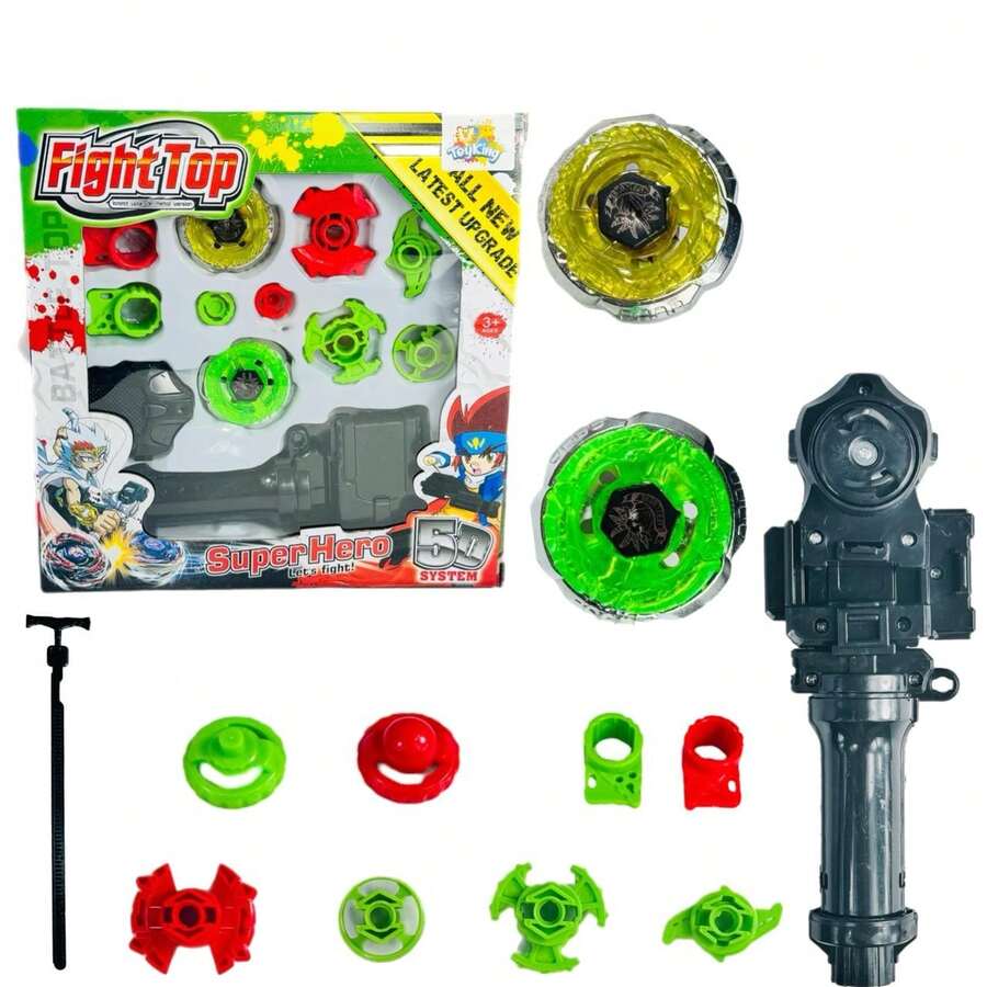 Kit 2 Bey Blades SuperHero With Bey Blades And Launchers Kit With 2 Bey Blade And 1 Launcher + 1 Launcher Stand - 超級英雄 - 查看 1