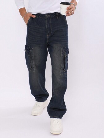 男士复古工装牛仔裤