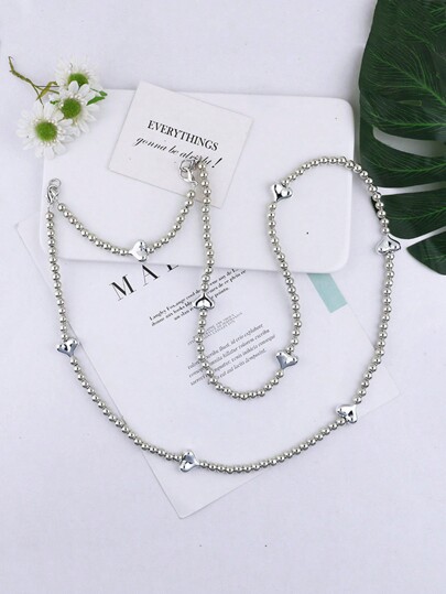 غطاء هاتف محمول بشكل قلب قابل للإزالة مطلي بالفضة مع سلسلة قابلة للضبط، هدايا للأم والعائلة والأصدقاء في المناسبات كعيد الميلاد والأعياد, إكسسوار هاتف