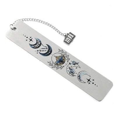 1 pieza Marcapáginas con diseño de luna, marcapáginas de acero inoxidable novedosos, regalos para amantes de los libros, lectores, marcadores de lectura, regalos de cumpleaños para familiares, amigos, niñas
