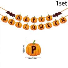 1 套万圣节装饰品室内万圣节快乐纸质横幅适用于万圣节派对装饰用品、圣诞节 - 彩色 - 查看 12