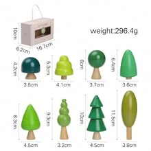 1 Set Casa del árbol de madera de estilo bosque, Juego de construcción de bloques apilables, Juguete educativo, Juguetes de madera para bebés, Casa de muñecas de madera, Juguetes educativos para bebés