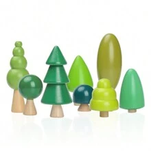 1 Set Casa del árbol de madera de estilo bosque, Juego de construcción de bloques apilables, Juguete educativo, Juguetes de madera para bebés, Casa de muñecas de madera, Juguetes educativos para bebés
