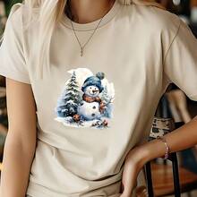 4 件节日圣诞雪人图案热压转印贴纸 - 4 件套适用于 DIY 服装、箱包和配饰 - 女士新奇补丁和装饰 - 动漫主题 - 彩色 - 查看 6