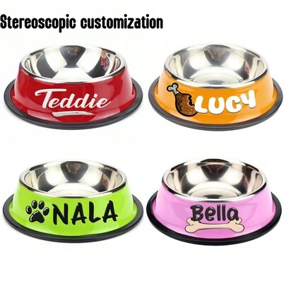 Personalized Anti Slip Stainless Steel Pet Bowl With Custom Name - Perfect For Cats And Dogs, Perfect For Food And Water Supply Ornamental Stylish,Colorful,Cute,Contracted,Cuties Unique,Customized Christmas Decor,Treasure Finds,Home Goods Ideal Gifts For Him Her,Family,Friends,Pet Lovers,Pet For Anniversaries,For Birthdays,For Christmas,For Housewarming,For Fall/Autumn/Winter,Customized Pet Supplies,Easy Comfort,Christmas Gift Supplies