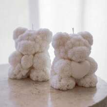 1 Peça Molde de Silicone em Formato de Urso, Molde Artesanal DIY para Fazer Velas, Decoração de Feriados, Acessório para Casa