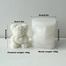 1 Peça Molde de Silicone em Formato de Urso, Molde Artesanal DIY para Fazer Velas, Decoração de Feriados, Acessório para Casa