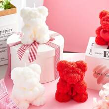 1 Peça Molde de Silicone em Formato de Urso, Molde Artesanal DIY para Fazer Velas, Decoração de Feriados, Acessório para Casa