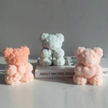1 Peça Molde de Silicone em Formato de Urso, Molde Artesanal DIY para Fazer Velas, Decoração de Feriados, Acessório para Casa