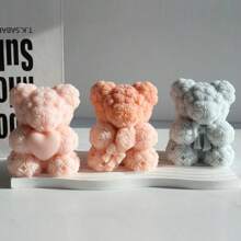 1 Peça Molde de Silicone em Formato de Urso, Molde Artesanal DIY para Fazer Velas, Decoração de Feriados, Acessório para Casa