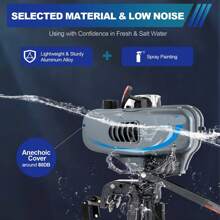 Heavy Duty 3.5HP 2 Stroke Outboard Engine Motor Boat Engine Water Cooling System Outboard Motor Inflatable Fishing Boat 3.5 HP 2Stroke Engine Water Cooling CDI - Black - View 4