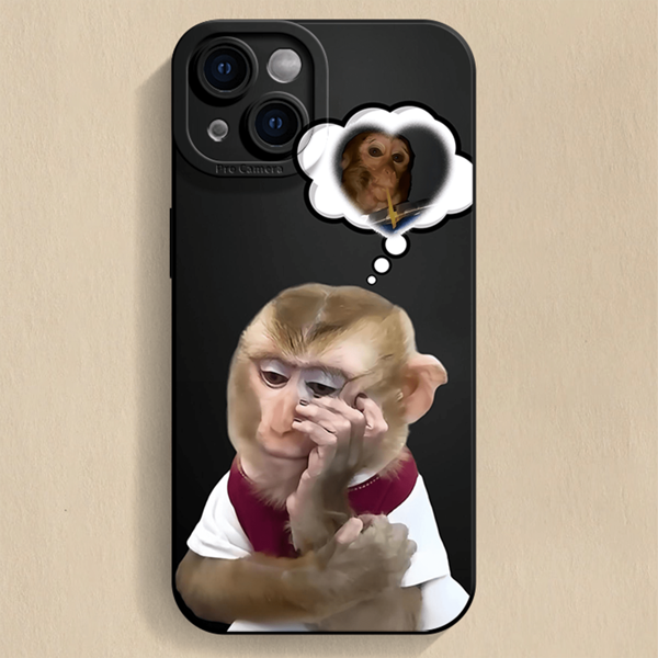 غطاء هاتف مضحك بشكل القرد ، متوافق مع iPhone 15Pro Max/15Pro/15 Plus /15 /14 Pro Max/14 Pro/14 Plus/14/13 Pro Max/13pro/13Mini/13/12Pro Max/12Pro/12Mini/12/11 Pro Max/11 Pro/11/X/XR/XS/XSMax/7/8/7Plus/8Plus ، السيليكون ، TPU