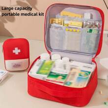 1pc Portable Oxford Cloth Medical Storage Bag,Compact, Durable & Waterproof First Aid Kit - Ample Storage For Travel & Home Emergency Needs - Compact First Aid Kit For Outdoor Enthusiasts, Ideal For Hunting, Hiking, Camping Trips And Emergency Situations,