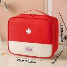 1pc Portable Oxford Cloth Medical Storage Bag,Compact, Durable & Waterproof First Aid Kit - Ample Storage For Travel & Home Emergency Needs - Compact First Aid Kit For Outdoor Enthusiasts, Ideal For Hunting, Hiking, Camping Trips And Emergency Situations,