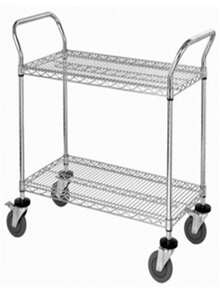 2 Shelf Wire Shelving Utility Cart - 18 X 36 X 37.5 In. - 彩色 - 查看 1