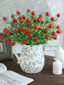1pc 13.39in/34cm Artificial Plastic Pepper Bunch, Fake Plant, Artificial Vegetable Twig, Realistic Greenery, Suitable For Home Decor, Party, Office, Kitchen Shelf, Christmas, DIY Holiday Decoration, Farmhouse Vase Decor, Winter, Back To School - View 11