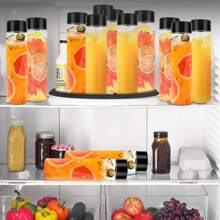 6 Packs 13.6 OZ (400 Ml) Clear PET Plastic Juice Bottles With Black Lids- Plastic Smoothie Bottles Ideal For Juice, Milk And Other Beverage,Empty Plastic Juice Bottles With Leak-Proof Caps Clear Water Bottle, For Outdoor, Camping