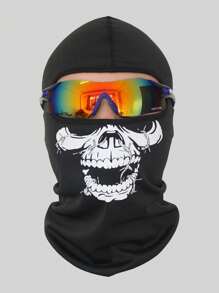 Musion 1pc Skeleton Balaclava Ghost Face Mask Horror Head Cover Cycling Outdoor Sport - Black and White - View 5