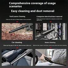 Soplador eléctrico Secador de pelo inalámbrico Batería de litio Aspirador de mano para exteriores/interiores para automóviles para eliminar el polvo para uso doméstico/industrial - Negro - Ver 3