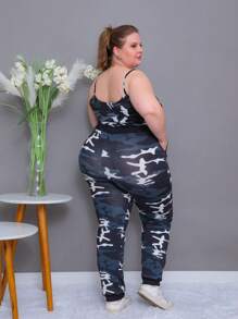 Women's High Waist Camouflage Pants Plus Size Large Size Up To 60 Skinny Jogger Style G1, G2, G3 And G4 - 淺灰色 - 查看 2