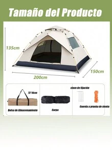 Carpa de campamento para 2 - 3 personas, carpa de campamento familiar impermeable, doble capa resistente a los rayos ultravioleta, 2 ventanas, 2 tiendas de campaña familiares inmediatas para acampar y caminar - Blanco - Ver 3