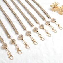 1pc Retractable Badge Reel, Women PU Leather Long Lanyard Cord, Sturdy ID Card Holder, Key Nurse Teacher Security Clip, Personalized Initial Gift Keychain Charms Gifts For Women Purse Chain Purse Charms