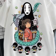 Unisex Studio Travel Anime Aesthetich T-Shirt - trắng - Xem 2