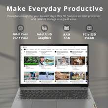 Ideapad 3i Business Laptop, 15.6" FHD Touch Display, Intel Core I3-1115G4, Up To 40GB RAM, Up To 2TB PCIe SSD, Intel UHD Graphics, Numeric Keypad, 720P HD Camera, WIFI 6, Windows 11, Grey, 32GB USB Card - 8GB | 256GB PCIe 固態硬碟 - 查看 2