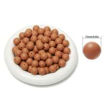 42Pcs Silicone Beads 15MM Round Bead For Jewelry Making To Make Bracelets DIY Keychain Necklace Jewelry Accessories And Round Silicone Beads For Pens