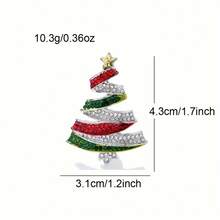 1 chiếc trâm cài cây thông Noel bằng pha lê Rhinestone, thích hợp cho phụ nữ mặc hàng ngày và ngày lễ - BR220177 - Xem 6