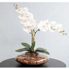 Galho Haste Orquídea Branco Artificial Folhagem Decoração Para Arranjos