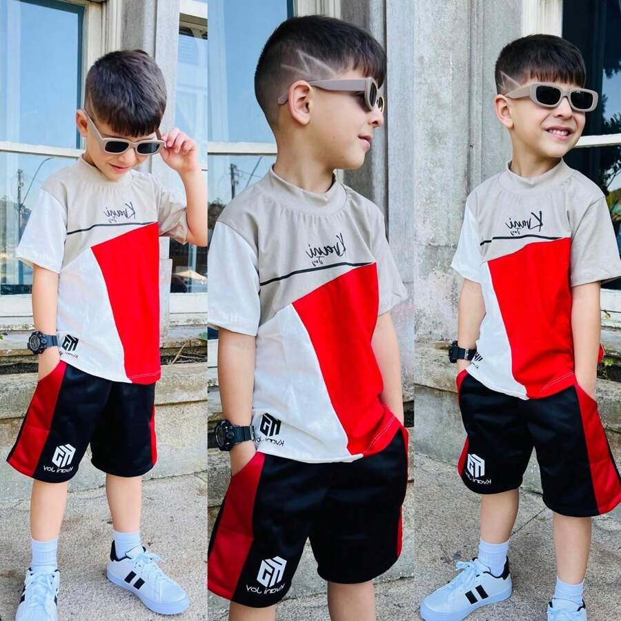Children's Youth Male Set Model 2 To 12 Years Old New Model - 紅色 - 查看 1