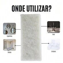 Kit 1 Marble Granite And Porcelain Cleaner Renovates And Shines Carbo60 500ml + 4 White Fiber For Delicate Cleaning Porcelain Glass Mirrors Countertops + 2 Microfiber Multipurpose Cloth Various Colors And Prints Cleans And Dry Without Scratching 30x30 - trắng - Xem 5