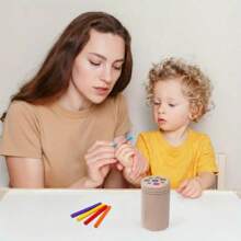 蒙特梭利儿童玩具，儿童木制配色分类玩具，学习益智玩具游戏，男孩女孩圣诞礼物（颜色和细节随机）木制玩具，蒙特梭利玩具，蒙特梭利 - 彩色 - 查看 7