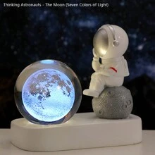 1 件 LED 宇航员小夜灯、水晶球装饰、办公室宇航员装饰、USB 电脑桌面装饰、家居装饰、送给朋友的礼物、圣诞节节日礼物 - 太空人水晶裝飾擺飾 - 查看 4