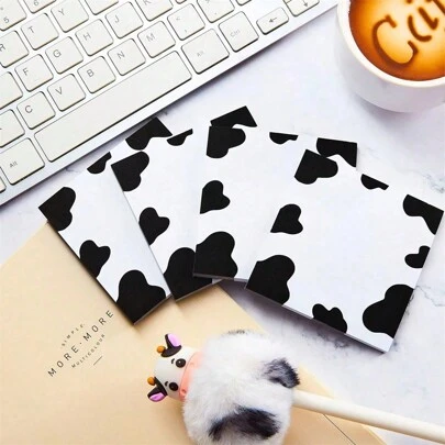 1/2 pièces, 50 pages, bloc-notes mignon imprimé vache pour se rappeler, étudier, fournitures de bureau scolaires à la maison. Planifier pour perforer, les étudiants peuvent déchirer les notes, simple et mignon à la main. Matériel : papier, fournitures scolaires, rentrée scolaire